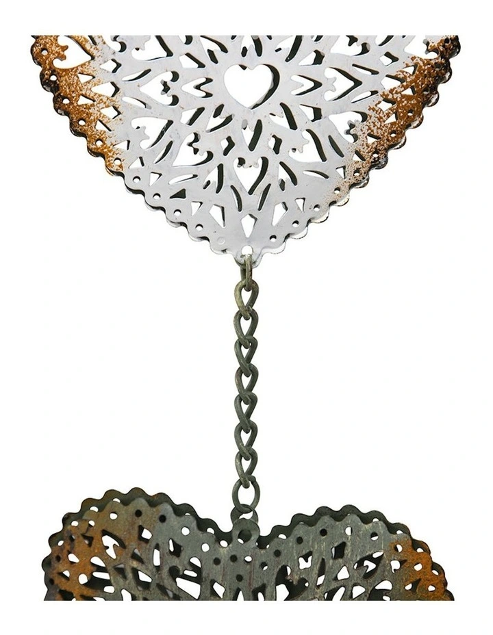 Antique Hearts Hanging Bell in Multi