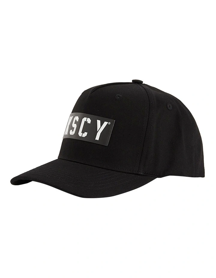 Magna 5 Panel Curved Peak Cap in Jet Black