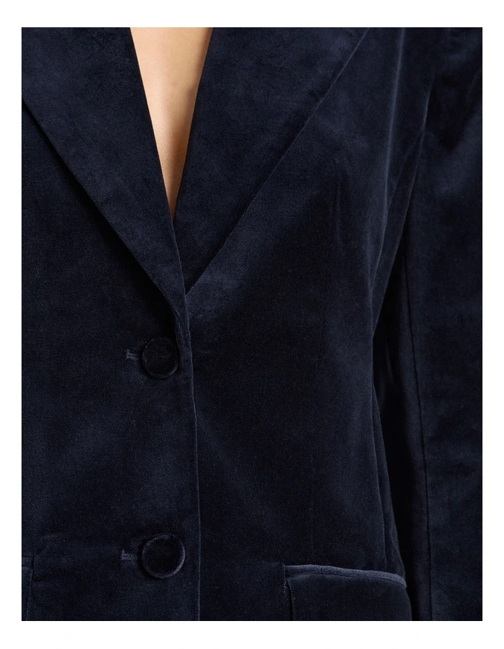 Mayer Velvet Blazer in Deep Sea