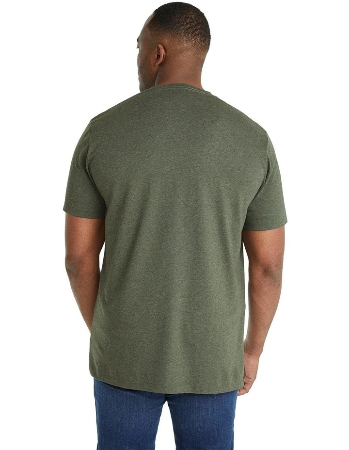 Essential Crew Neck Tee in Green Marle