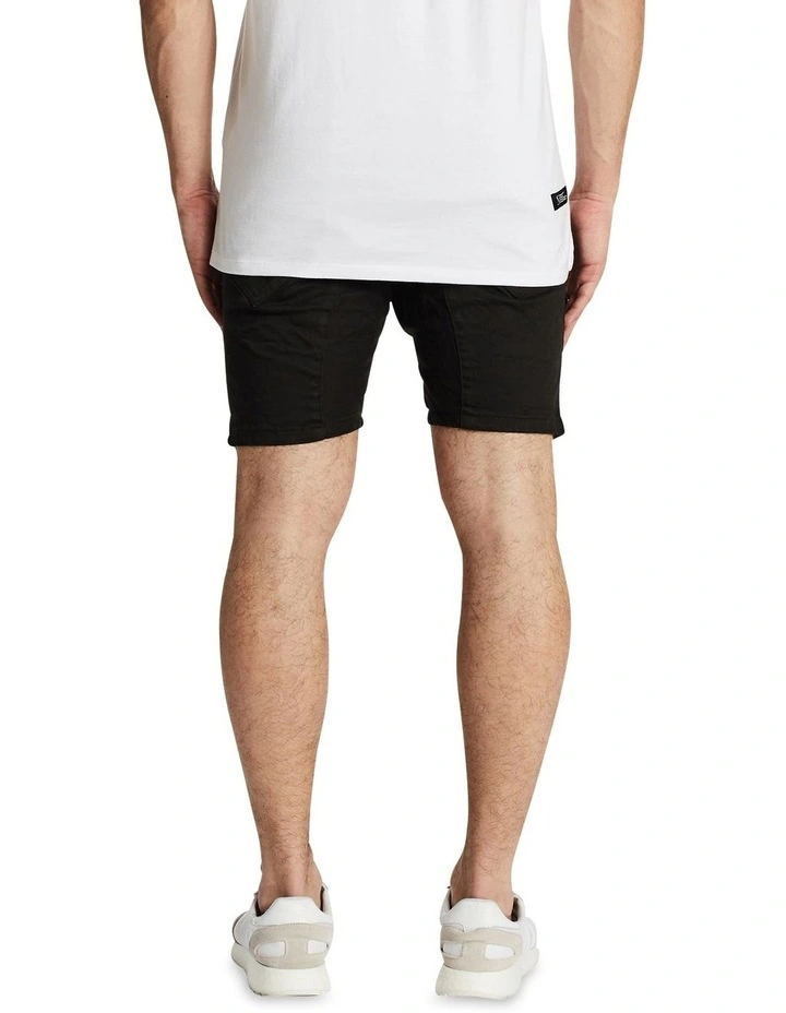 Hellcat Drop Crotch Denim Shorts Black