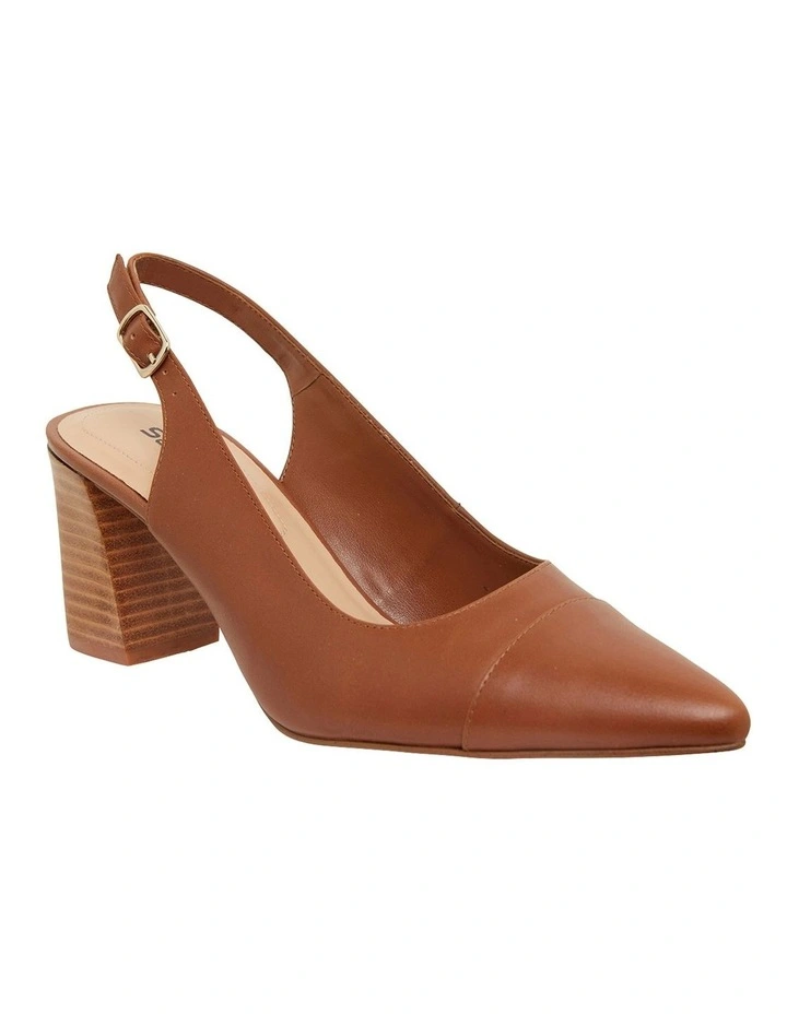 Kirsty Heeled Shoes in Cognac Leather