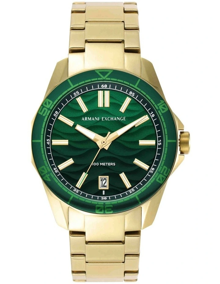 Stainless Steel AX1951 Analogue Watch in Gold