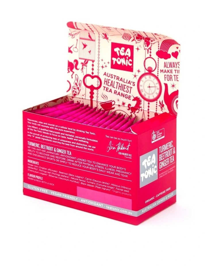 Turmeric, Beetroot & Ginger Tea Box 20 Teabags