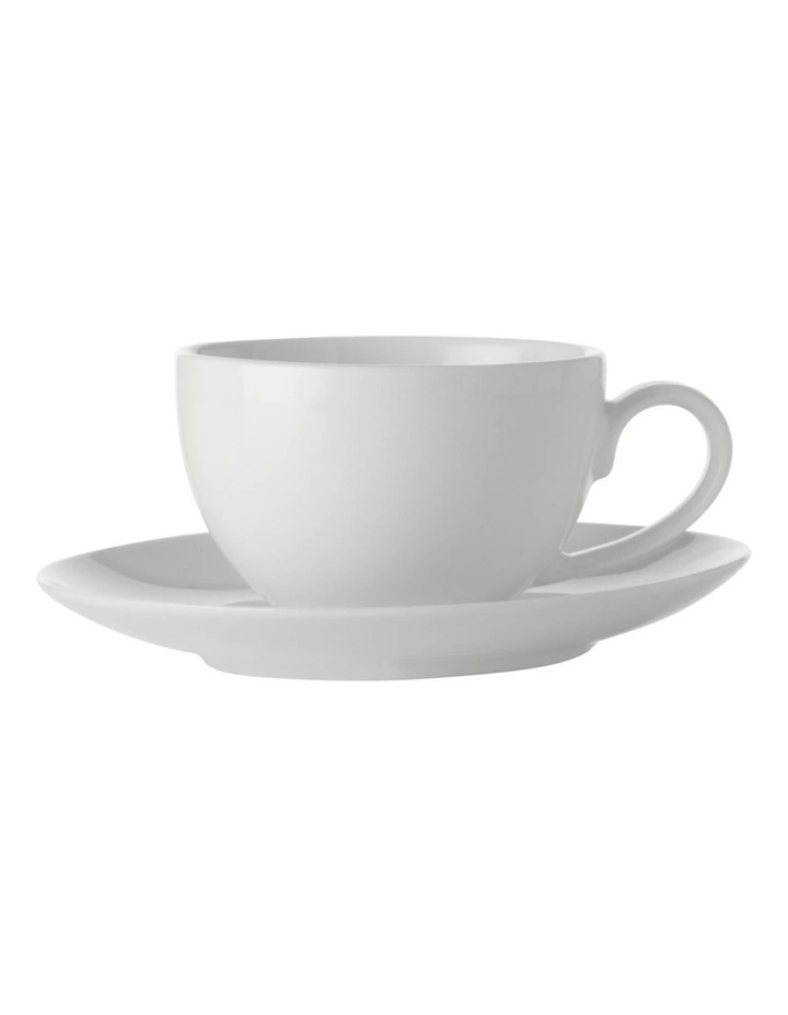 Coupe Demi Cup & Saucer 100ml in White Basics