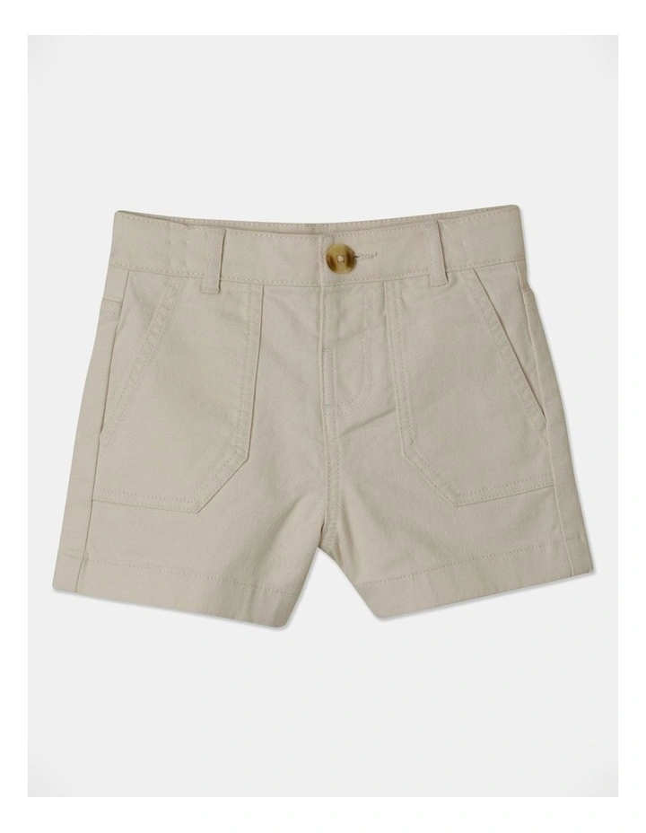 Highwaisted Denim Short in Off White