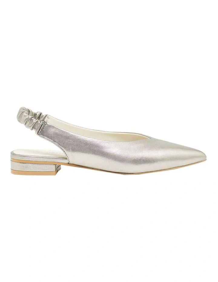 Margie Sling Back Flat in Pewter
