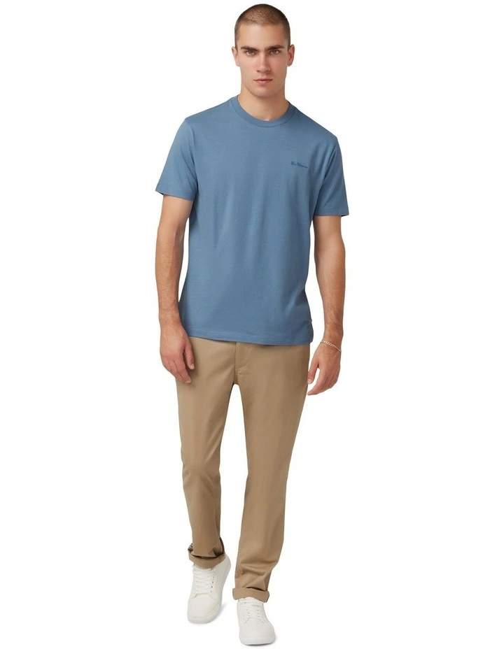 Signature Chest Embroidery Tee in Blue