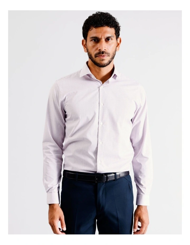 Tailored Long Sleeve Shirt 1 Colour Mini Check In Red