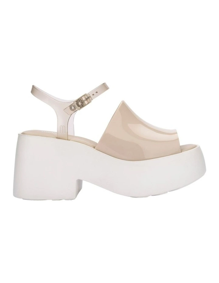 Melissa Pose Heel Sandals in White/Beige