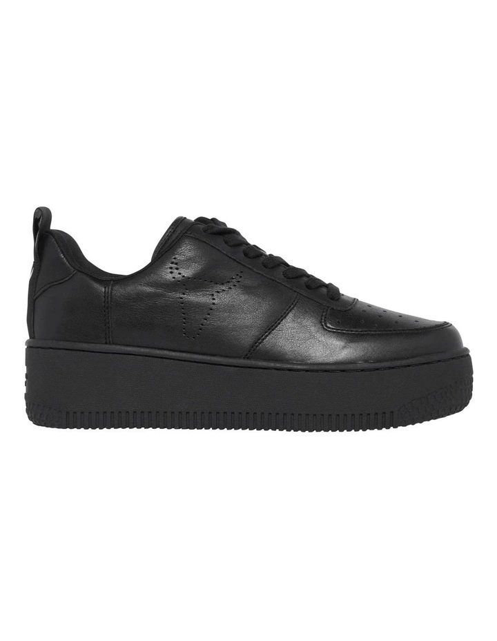 Racerr Leather Flatform Sneaker in Black