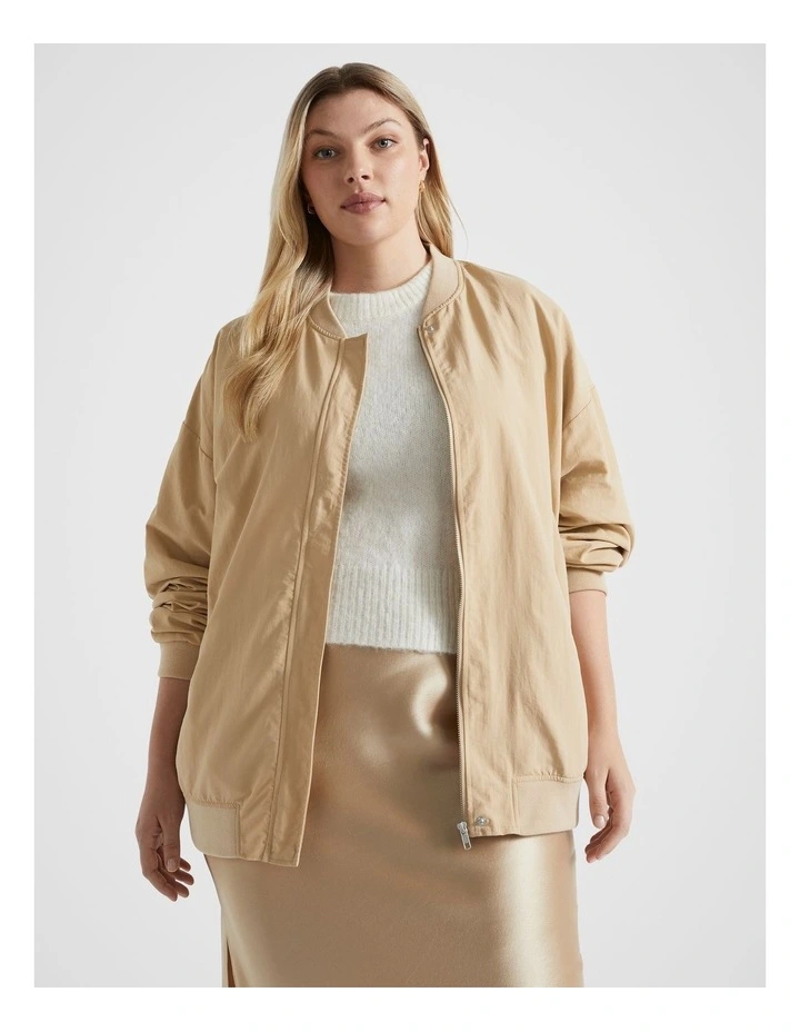 Bomber Jacket in Champagne Beige