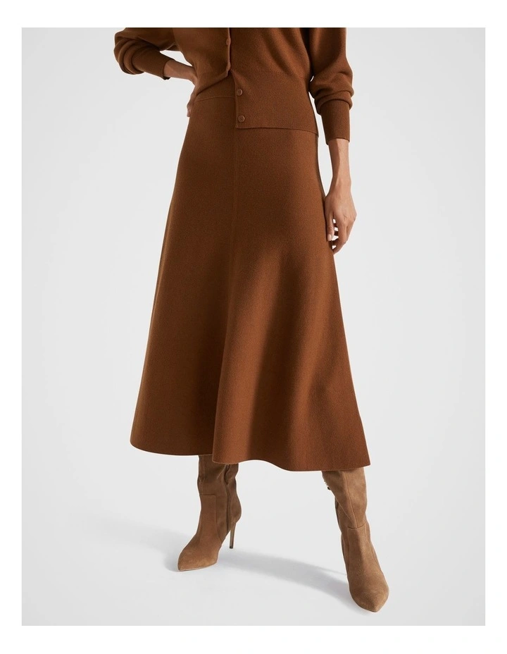 Relaxed Knit Skirt in Spice