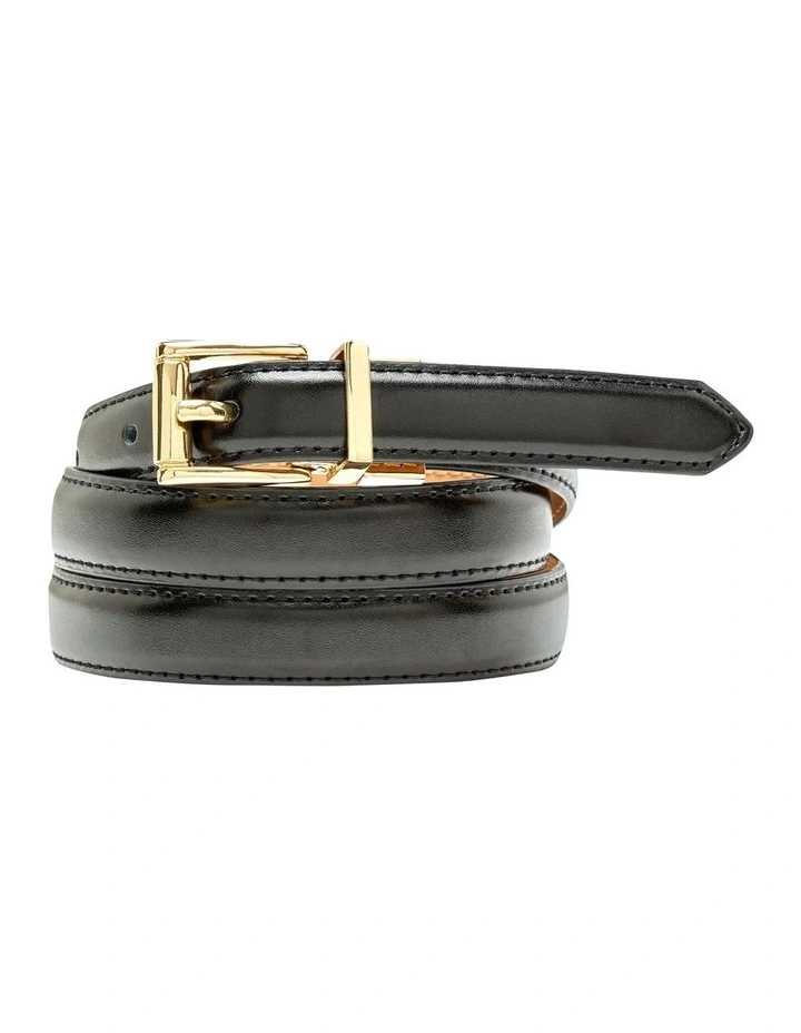 Lisa Reversible Womens Belt in Black/Nude