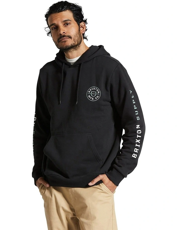 Crest Hoodie in Black/Green/White