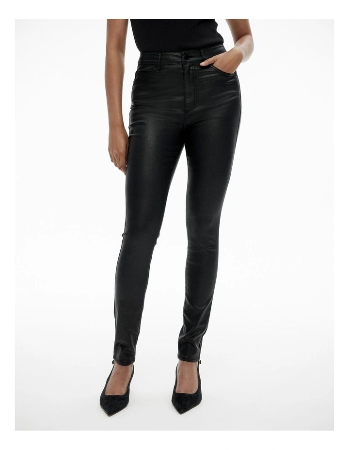 Full Length Coated Jean in Black