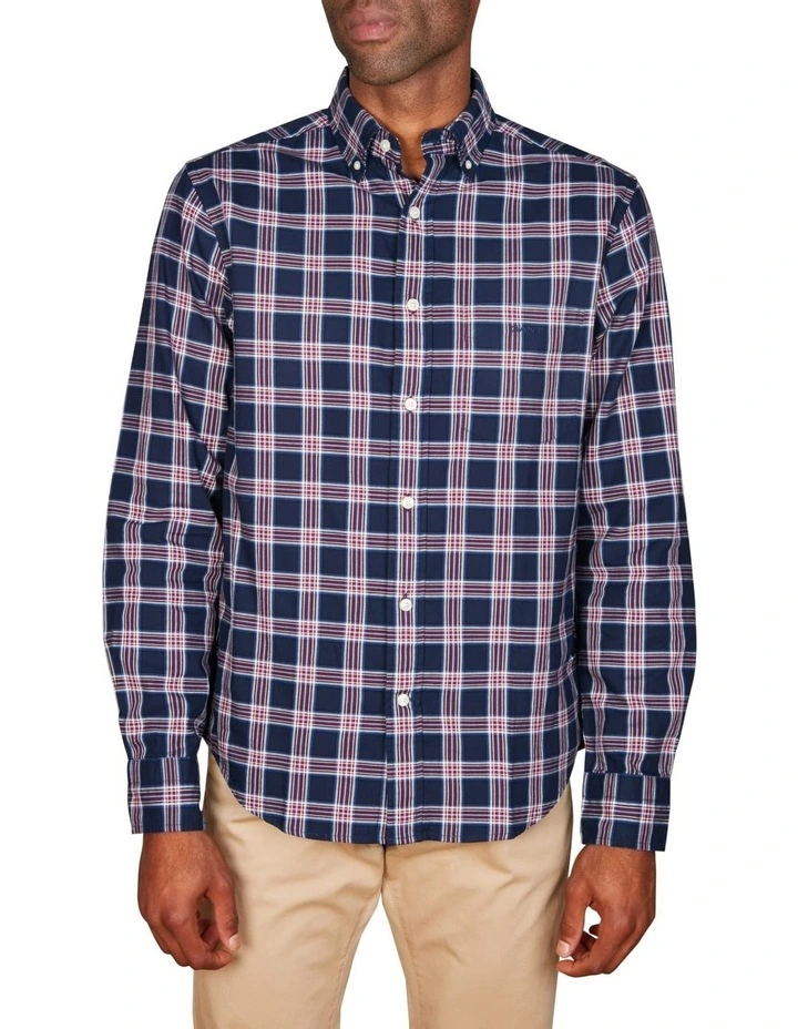 Regular Fit Checked Archive Oxford Shirt in Classic Blue