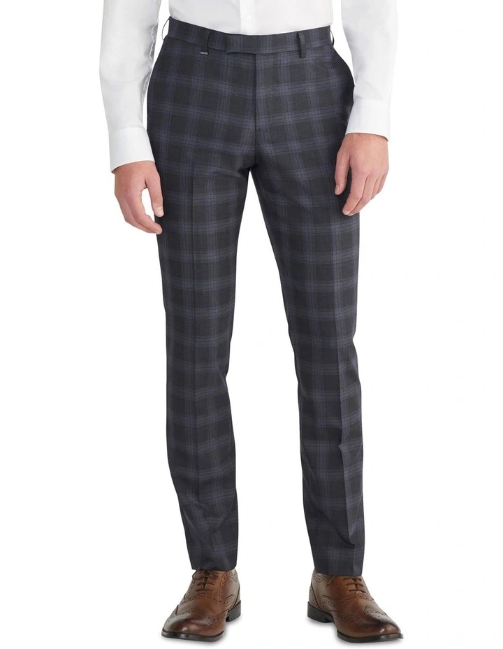 Slim Suit Check Pant in Grey