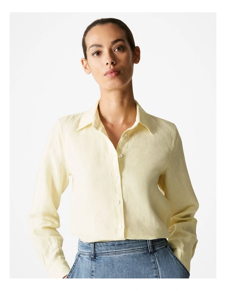 Delave Linen Classic Shirt in Limoncello