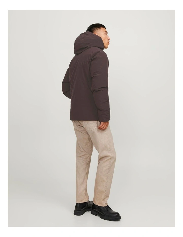 Hooded Keen Parka Jacket in Brown