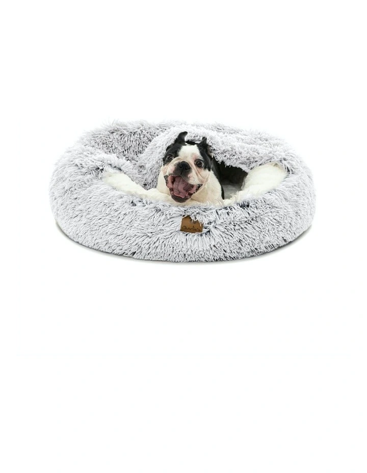 Hooded Snookie Dog Bed in White