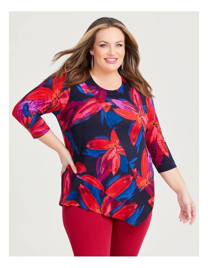 Bamboo Abstract Floral Top in Print