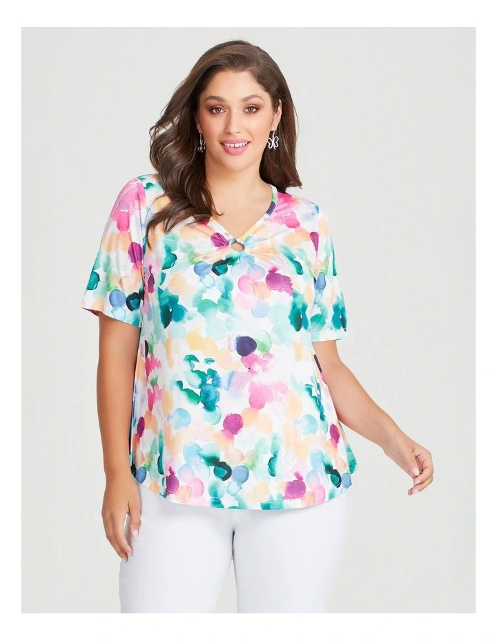 Gelato Spot Keyhole Top in Spot Print