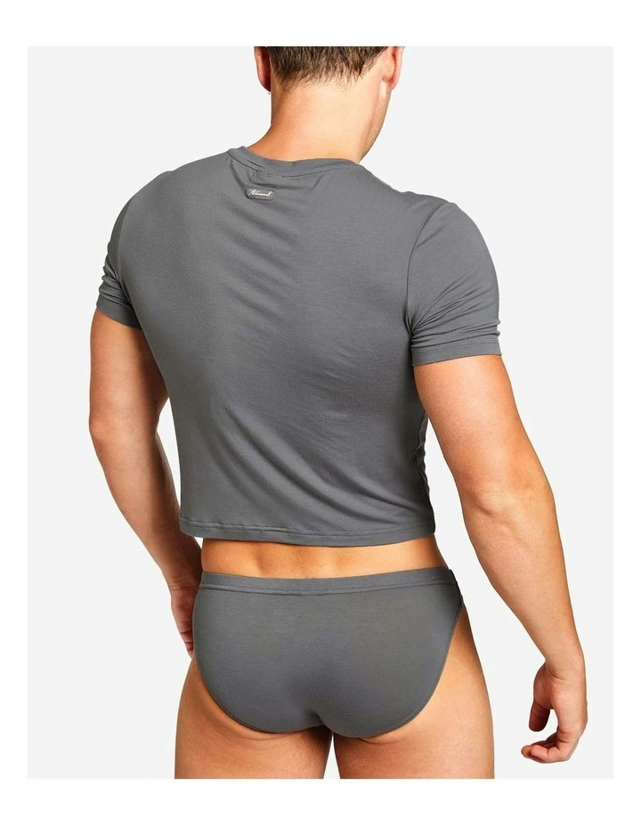 Body Bamboo Crop Tee in Gunmetal