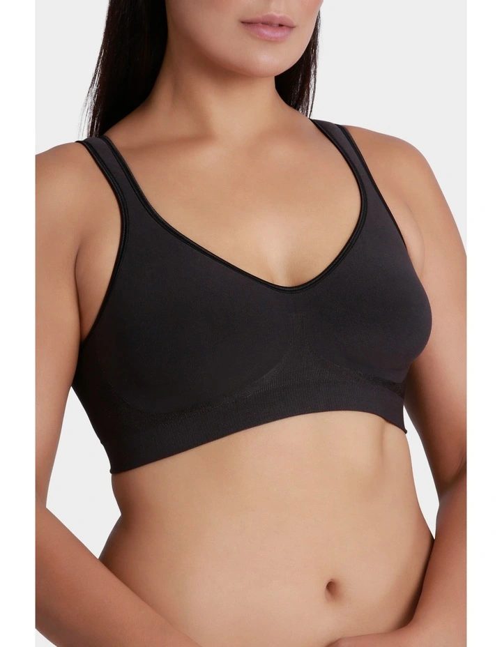 Comfort Revolution Flex Non-Padded Wirefree Bra in Black