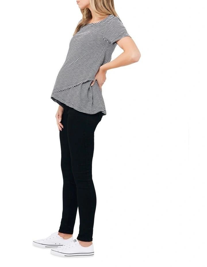 Maison Nursing Tee in Black/White