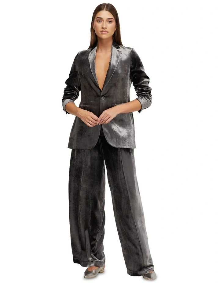 Lola Silky Velvet Jacket in Deep Mink