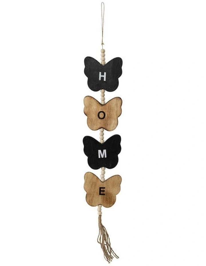 Handmade Hanging Butterflies Home Sign Wall Art in Multi