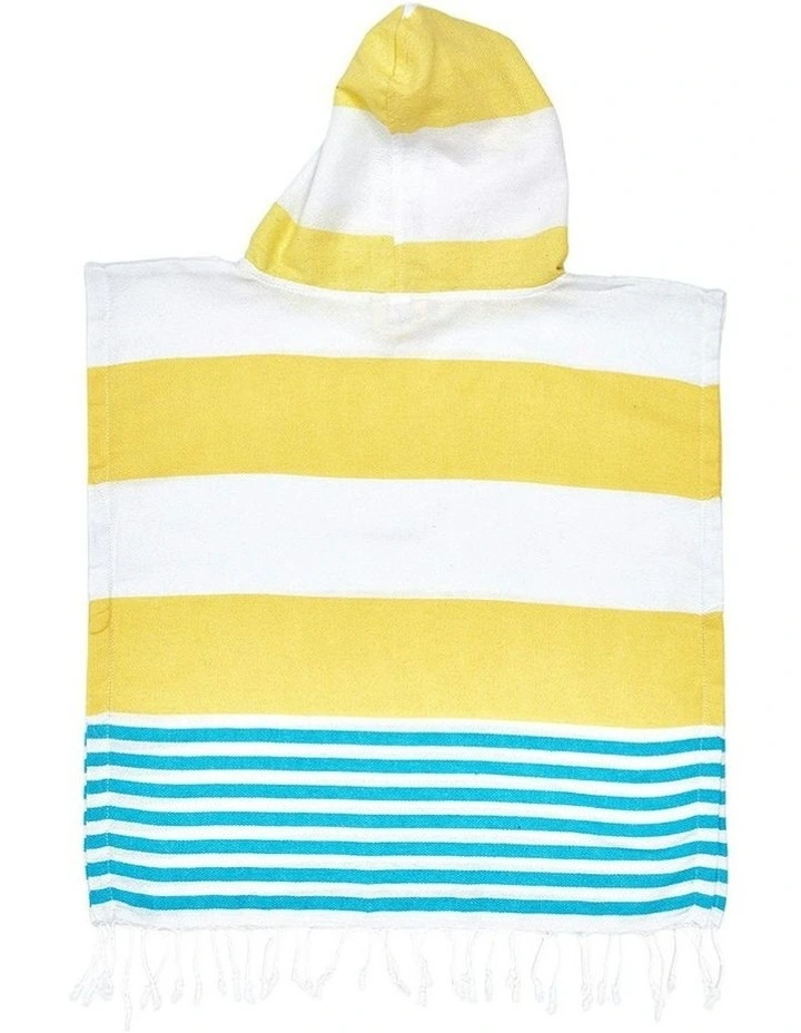 Hooded Beach Towel in Yellow/Blue