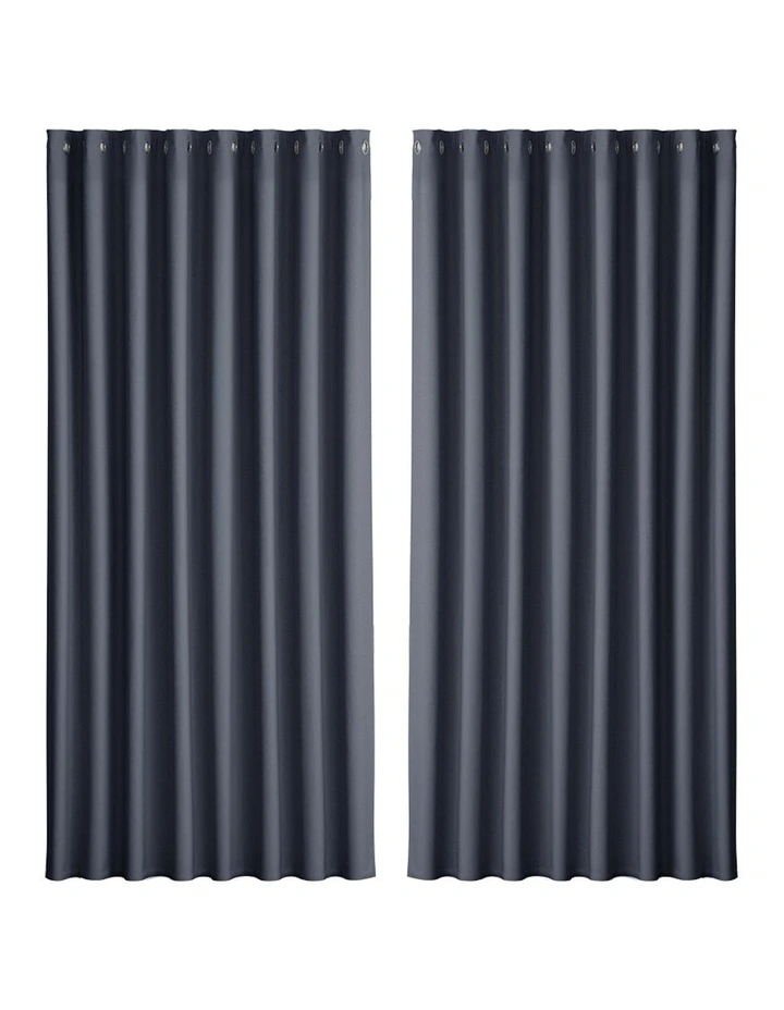 2X Blockout Curtain Eyelet in Charcoal
