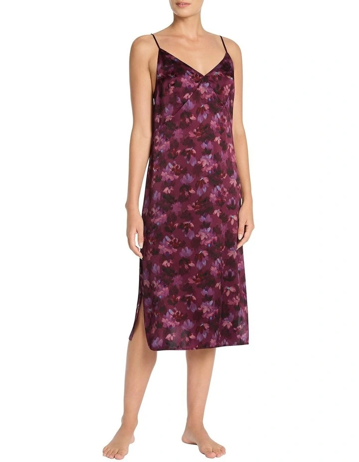Romane Silk Sleep Dress in Red Multi