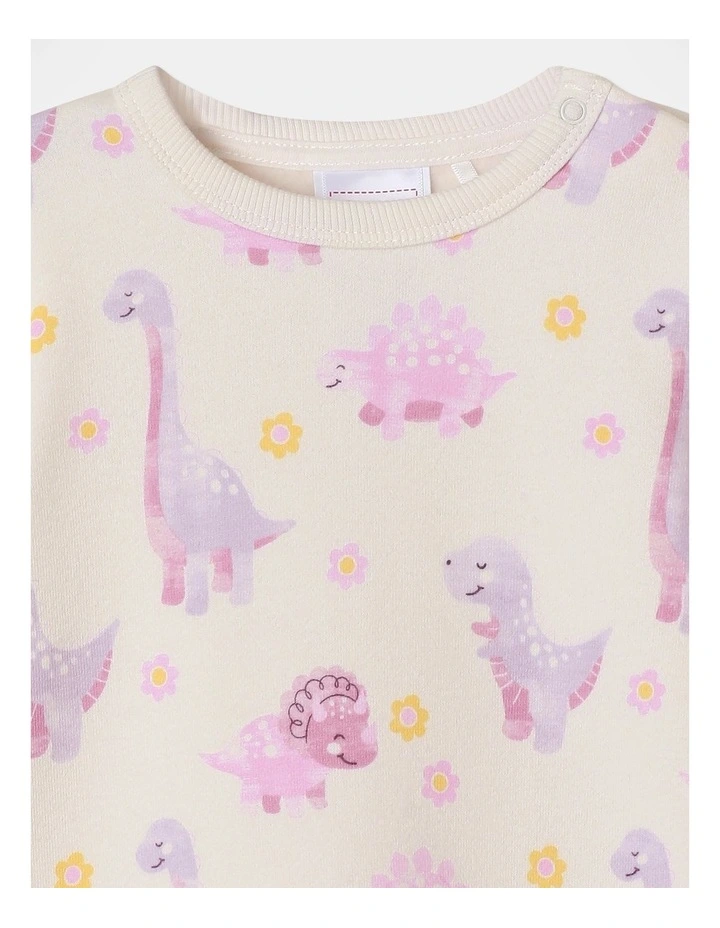 Essential Dino Sweat Top in Cream