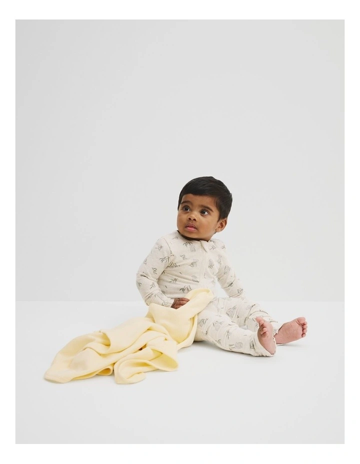 Organically Grown Cotton Koala Jumpsuit in Oatmeal Marle