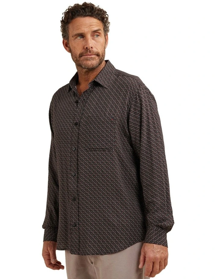 Avalon Bamboo Long Sleeve Shirt in Black
