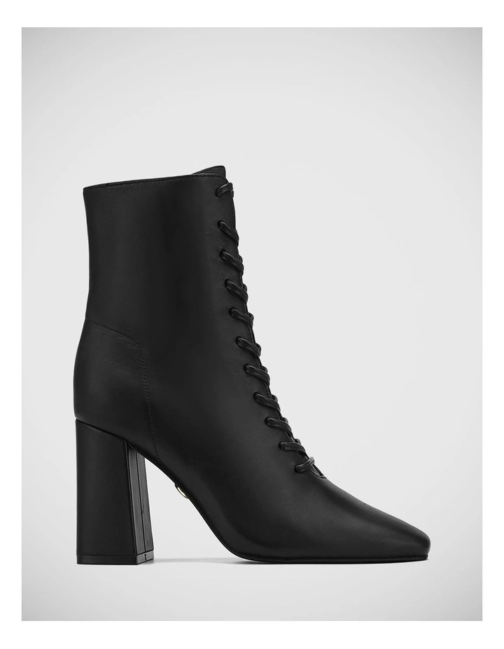 Hazel Leather Ankle Boot in Black