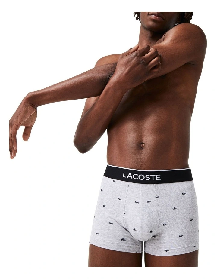 Casual Logo Trunks 3 Pack in Black/Charcoal Croc