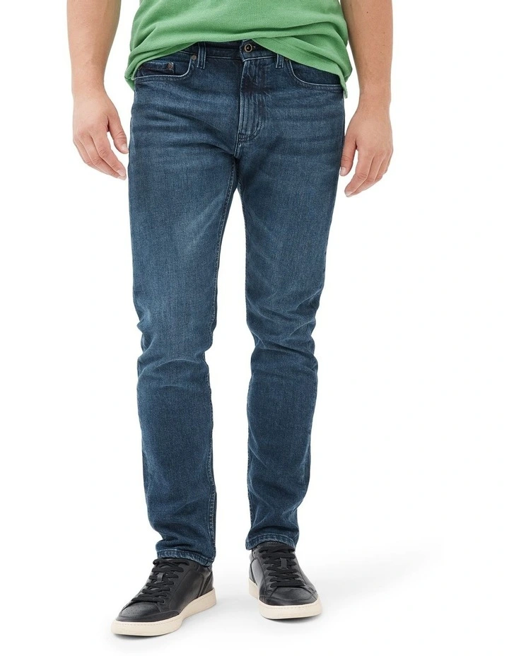 Owaka Straight Fit Italian Denim Long Leg in True Blue