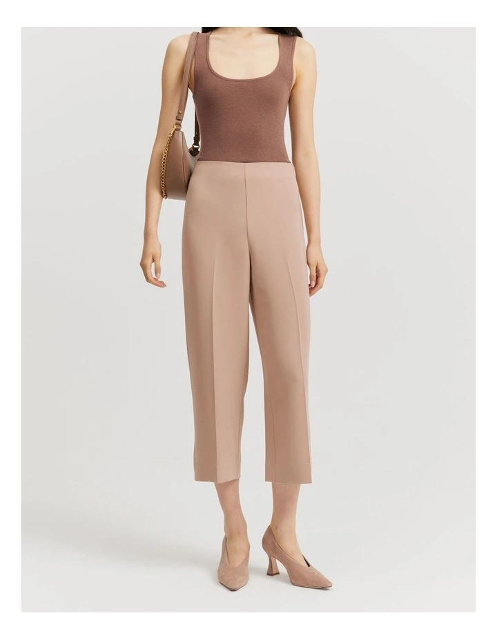 Soft Tailored Culotte in Nougat