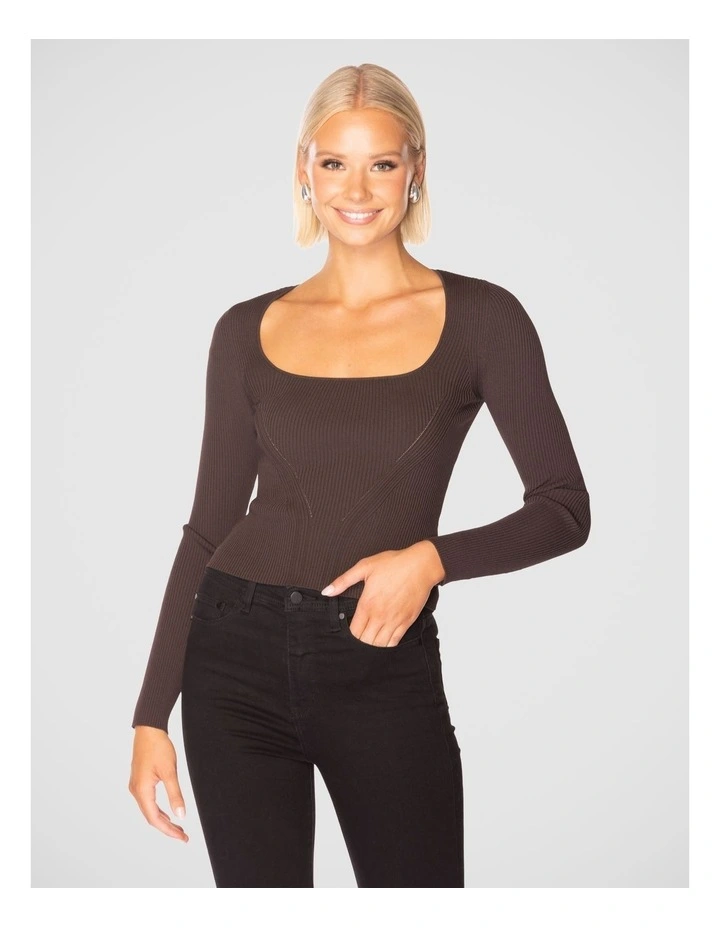 Aydin Knit Top in Brown