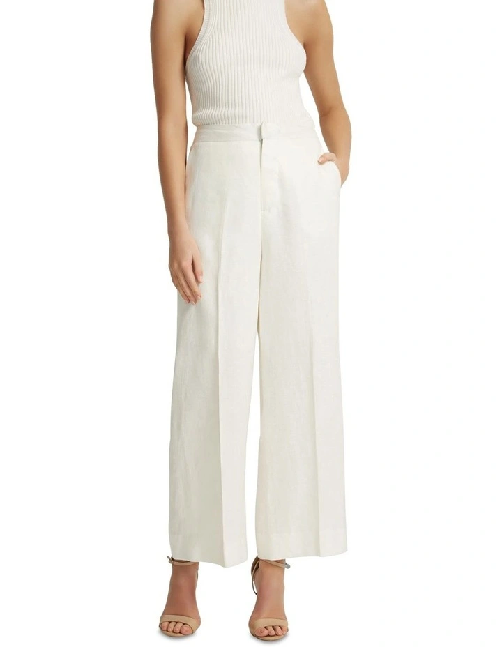 Ela Linen Pants in Ivory