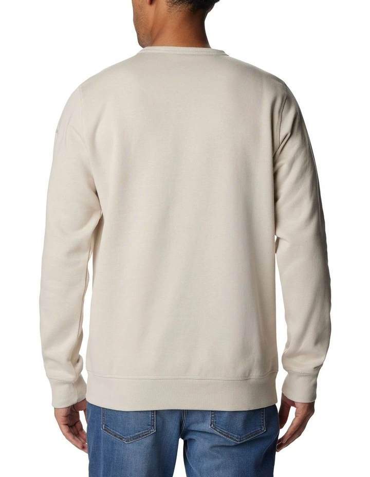 Logo Fleece Crew Pullover in Grey