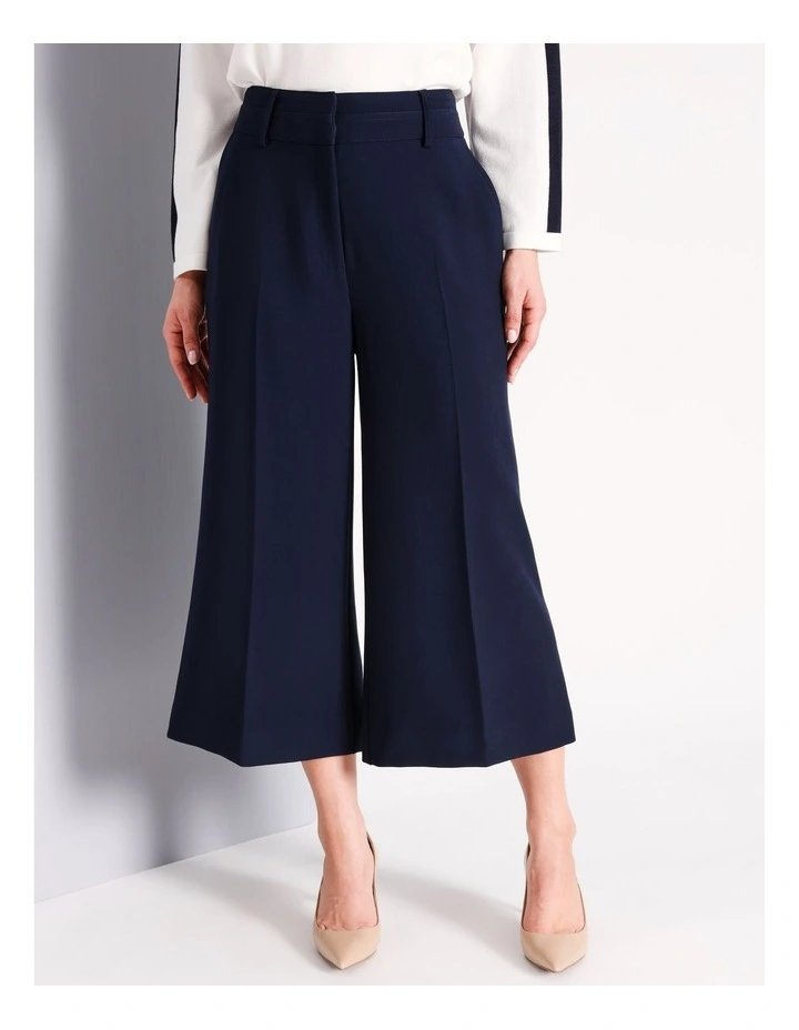 Double Crepe Culotte in Navy