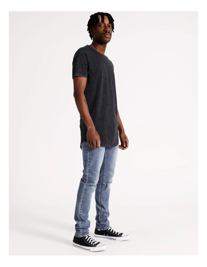 Esperance Acid Wash Tee in Charcoal