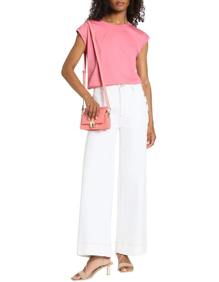 Carlie Mercerised Cotton Tee in Bubblegum