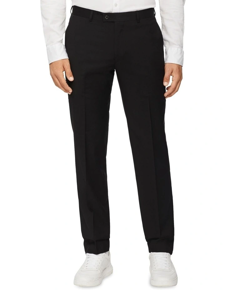 Slim Twill Suit Trouser in Black