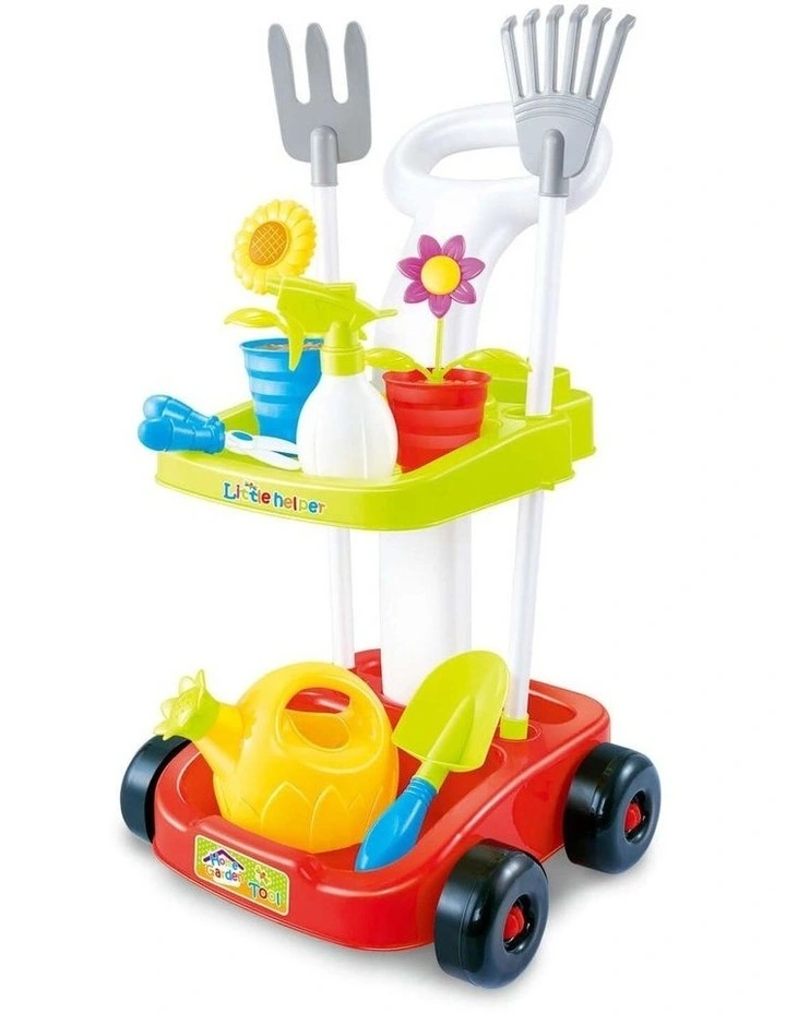 Children's Gardening Trolley Set with Fake Garden Tools